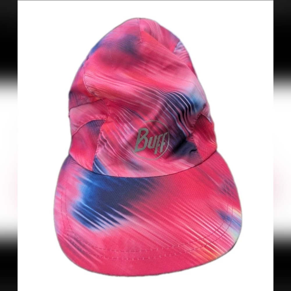 Buff Pro Run Hat Adjustable Pink Purple Reflective UPF 50 Athletic Sports Hat